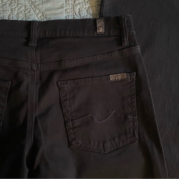 EUC 7FAMK Black Denim Flare Pants Sz 28 - Picture 8 of 13